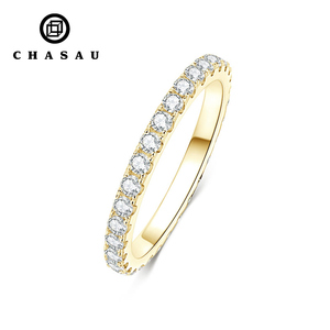 Gioielli Raffinati, Anello Eternity con Moissanite Rotonda da 2mm 0,03ct, Colore <span class=keywords><strong>D</strong></span>, Purezza VVS1, Certificato GRA - Product Image 1