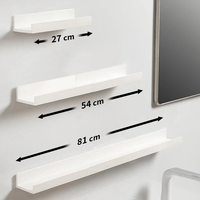 Étagère murale de salle de bain en plastique HIPS, sans perçage, amovible, avec drain, pour rangement de produits de toilette et cosmétiques