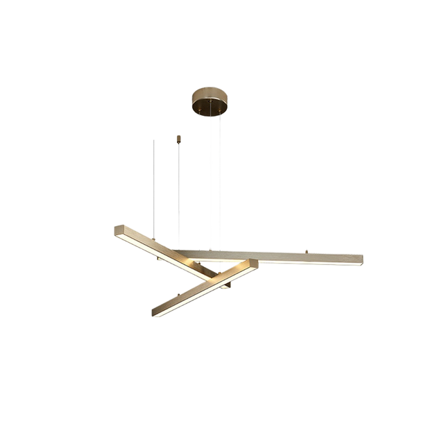 Modern Minimalist Linear LED Pendant Light Gold Chandelier for Dining Room Kitchen Island Living Designer Lighting