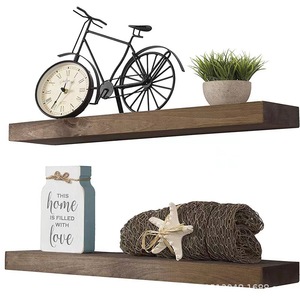 Retro Wooden <b>Wall</b> <b>Mounted</b> <b>Shelf</b> Rectangle Multipurpose Home Decor Living Room Storage Rack - Product Image 4