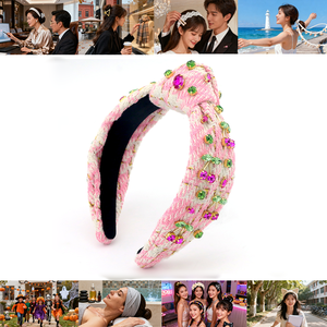 चेरी आकार फल की शीर्ष गाँठ के साथ लक्जरी नए गुलाबी तवीड कपड़े, चेरी आकार के फल की शीर्ष गाँठ के साथ - Product Image 4