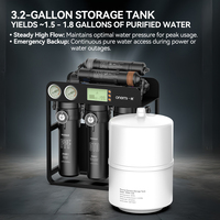 Système RO 75 GPD OEM/ODM, système RO domestique alcalin à 7 étapes, filtre à eau, purificateur d'eau avec réservoir et moniteur TDS