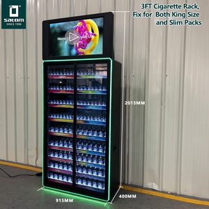 Vitrine à tabac sécurisée à double <span class=keywords><strong>tour</strong></span>, télécommandée, verrouillable, avec éclairage LED et étagères réglables - Product Image 2