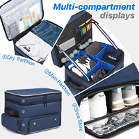 Organisateur de coffre de voiture pour le golf, compartiment ventilé à 3 niveaux, pour 2 paires de chaussures, en cuir synthétique microfibre, pour hommes