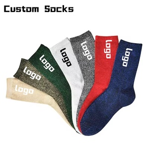 Factory Wholesale Lurex <b>Sock</b> Custom Made Metallic Yarns Korean Japanese Glitter <b>Socks</b> Fashion Shiny <b>Socks</b> for Girl High Quality - Product Image 1