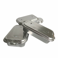 ATW Aluminum Foil Airline Food Packing Container With Foil Lids Aluminium Foil Airplane Lunch Boxes for Rice Take-away Tray
