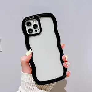 Casing ponsel TPU untuk iPhone 15, casing penutup ponsel lembut tahan guncangan lensa kamera untuk iPhone 15