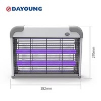Nouvelle lampe anti-parasites électrique UVA d'intérieur 2X10W 2X15W 2X20W Bug Zapper avec lampe anti-moustique à semi-conducteurs à lumière violette