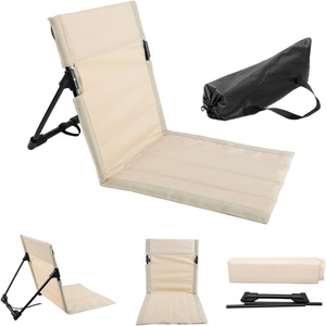 Chaise de jardin d'extérieur légère et pliable avec dossier, pour camping, loisirs, plage, parc, portable, avec coussin de jardin, livrée déballée - Product Image 2