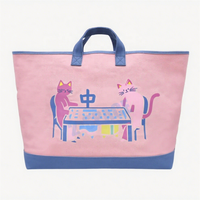 Sac de plage en toile de coton naturel de 24 oz sac de Mahjong américain extra résistant avec transfert de chaleur