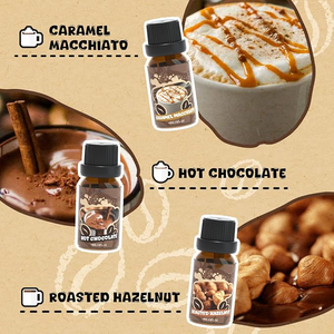 ชุดน้ำมันหอมกลิ่นกาแฟสำหรับเครื่องกระจายกลิ่น สำหรับทำสบู่ เทียนหอม กลิ่นคาราเมล มัคคิอาโต้ มอคค่า ลาเต้ วานิลลาบีน ปั๊มพ์กินสไปซ์ - Product Image 5