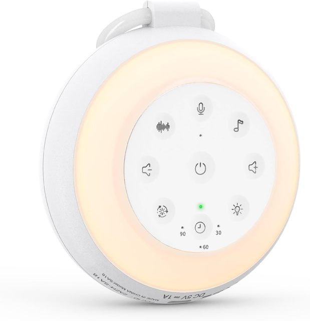 Portable Sound Machine Baby with 24 Sounds Wireless Speaker Recording Function Kid's White Noise Sound Machine with Night Light