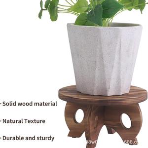 Support de vase en bois rond, support de présentation de pot de fleurs en bois massif pour salon, décoration intérieure, couleur rétro Ly01017 - Product Image 3
