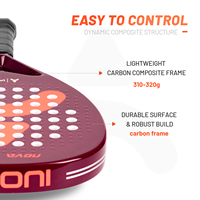 CASTON SPORTS NOVA BURST Raqueta de Pádel de Fibra de Carbono Roja para Niños