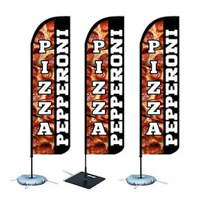 Оптовая продажа, чистый баннер с перьями, наружная акция, итальянская колбаса, пляжный флаг, магазин пиццы, красочный флаг с перьями - Product Image 1