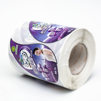 Autocollant d'étiquette de détergent liquide de lessive en PP auto-adhésif imperméable de forme irrégulière personnalisée pour bouteille en plastique