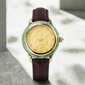 Buddhism Style Original Design Natural Jade <b>Watch</b> for Men and Women Luxury Leather Strap Automatic <b>Mechanical</b> <b>Watch</b> - Product Image 5