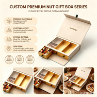 Boîte cadeau personnalisée multi-compartiments pour noix, carton rigide avec tiroirs, emballage de fruits secs de luxe, logo personnalisé OEM