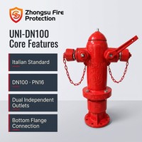 Hydrant d'incendie à corps humide UNI-DN100 norme italienne DN100 PN16, Approvisionnement direct usine, Qualité export, Protection incendie, Exportation mondiale