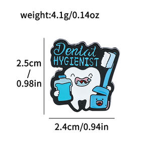 Новое поступление, медицинская серия, металлический значок, аксессуары для ухода за зубами, стетоскоп, медицинская трубка, зубная щетка, металлический штифт - Product Image 3