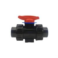 Vanne à bille en CPVC DN15~DN25 30 degrés avec joint torique FPM et siège de vanne en PTFE, filetage NPT, vanne de dosage