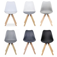 Chaise Tulipe Moderne et Durable pour Restaurant, avec Pieds en Bois et Assise en Plastique, Coussin en PU Doux, Idéale pour Hôtels et Villas