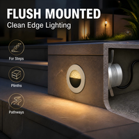 CRANE Projecteur LED encastré pour extérieur, texture légère, 3W, basse tension, pour aménagement paysager, sol en béton, lampe encastrée pour allée