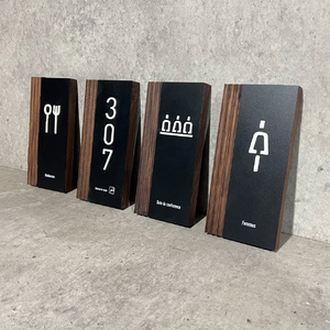 Modern <strong>Black</strong> Walnut Wood Acrylic 3D Letter <strong>House</strong> <strong>Number</strong> Sign Custom Hotel Villa Functional Area Signage - Product Image 4