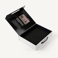 Luxus-Geschenk verpackungs boxen mit Schaufenster Kunststoff griff Benutzer definierter LOGO-bedruckter magnetischer Klapp karton