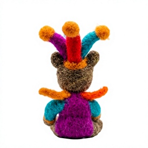 Knitted Jester <b>Monkey</b> Christmas Decoration Handmade Eco-Friendly Traditional Cartoon Animal Indoor Holiday Decor Small Wall - Product Image 4