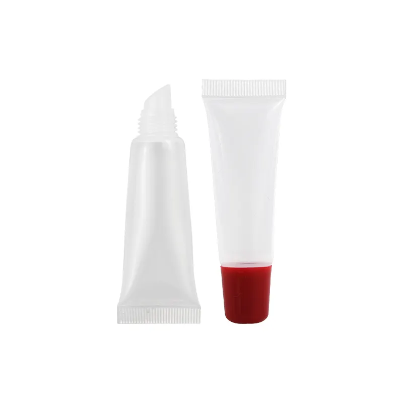 Ovale blanc scintillant ombre skinby logo vide 5ml 8 ml 10 ml clair squeeze tube de brillant à lèvres noir brillant à lèvres tube conteneur avec des boîtes