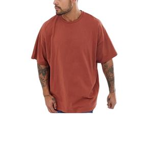 T-shirt personnalisé épais 100% coton pour hommes, surdimensionné, respirant, à épaules tombantes, design uni de compression de grande taille pour l'été - Product Image 1