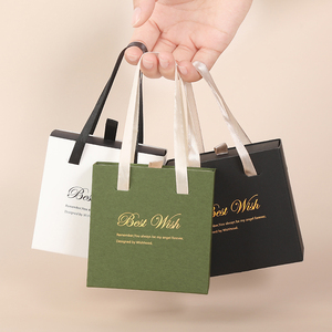 Custom Logo Printed <b>Small</b> Paper Cardboard Ring <b>Drawer</b> Jewelry Packaging Box with Matching Gift Bag and Handbag - Product Image 6