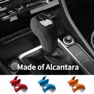 Pour <span class=keywords><strong>Volkswagen</strong></span> Sagitar Passat <span class=keywords><strong>T</strong></span>-<span class=keywords><strong>Cross</strong></span>, pommeau de levier de vitesses de voiture, housse de protection de levier de vitesses, <span class=keywords><strong>accessoires</strong></span> de tuning intérieur en Alcantara - Product Image 6