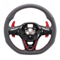 Volant sport à fond plat en fibre de carbone pour Volkswagen Golf 7 MK7.5 Bora Passat CC Jetta, modification personnalisée