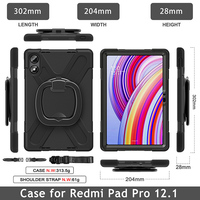 Pour Xiaomi Redmi Pad Pro 12.1 pouces d'épaisseur Silicone antichoc robuste rotatif béquille bandoulière tablette housse