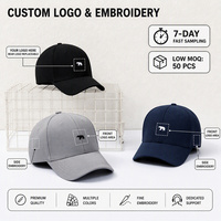 Chapeaux et casquettes, Casquette homme 6 panneaux entièrement fermée, Casquette à visière courbée unie, Automne Hiver, Logo brodé personnalisé disponible