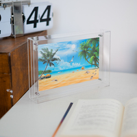 Cadre photo en acrylique transparent, présentoir de bureau en acrylique à assembler