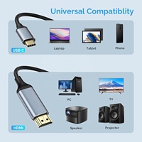 Kabel Audio Video USB C ke HDMI 4K untuk MacBook pro dan iPad Pro dan Samsung dan lainnya