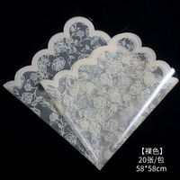 Papier d'emballage pour fleurs de style ballet avec bordure en dentelle, papier d'emballage pour bouquets de fleuristes pour les fleuristes