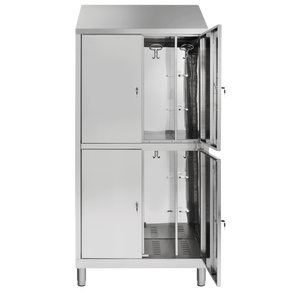 Armadietto per vestiti in acciaio inossidabile a 4 porte con serratura a combinazione in metallo e struttura assemblata in plastica 4 scomparti - Product Image 1