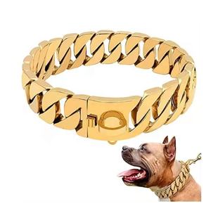Cadena Cubana Negra y Dorada 	 12 Pulgadas 30 cm de Longitud 	 Collar para Perro 	 Cadena para Perro 	 Collares y Correas para Mascotas - Product Image 5