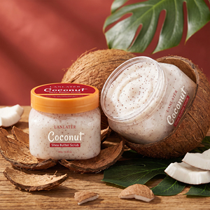 Exfoliante Corporal <span class=keywords><strong>de</strong></span> Manteca <span class=keywords><strong>de</strong></span> Karité y <span class=keywords><strong>Coco</strong></span> Personalizado Directo <span class=keywords><strong>de</strong></span> Fábrica, Exfoliante Corporal Blanqueador e Iluminador para Piel Muerta - Product Image 1