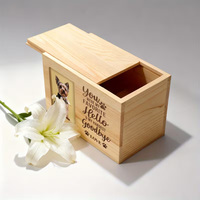 Urna de Madera Natural Personalizada, Mini Cajas de Madera Grabadas, Urna de Madera para Mascotas con Frase Grabable, Caja de Madera para Mascotas al Mejor Precio