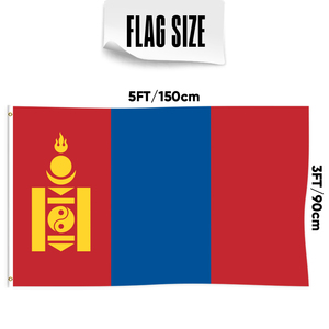 <span class=keywords><strong>Bandera</strong></span> de Mongolia impresa personalizada de 3x5 pies, estilo de banderín de un solo lado, pancartas nacionales personalizables, exhibición de Material plástico - Product Image 2
