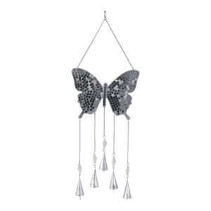 Campana de Viento con Diseño de Mariposa, Mosaico de Metal y Vidrio, Adorno Decorativo para Jardín, Interior y Exterior - Product Image 1