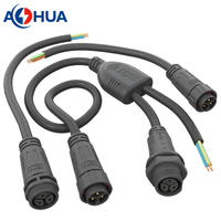Connecteur d'alimentation CC étanche IP68 AOHUA à 2 broches, prise mâle-femelle 2-en-1, faisceau de câblage de signal pour LED solaire extérieur 15A 300V CE
