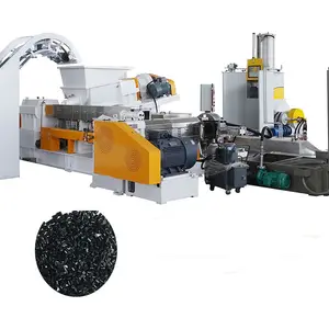 Yoğurma karıştırıcı HFFR granülleme makinesi iki aşamalı PP/PE karbon siyah plastik granül yapma makinesi