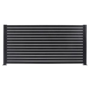 Pannelli di recinzione a doghe in alluminio orizzontale nero - Product Image 4