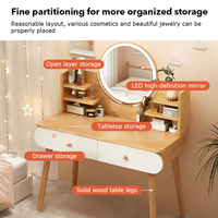 Nouvelle conception élégante et moderne, table de maquillage en bois gris avec rangement pour la chambre à coucher